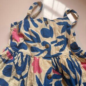 Kids Print Midi Dress In Cotton Muslin